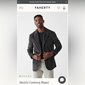 Faherty Stretch Corduroy Blazer in Mountain Slate